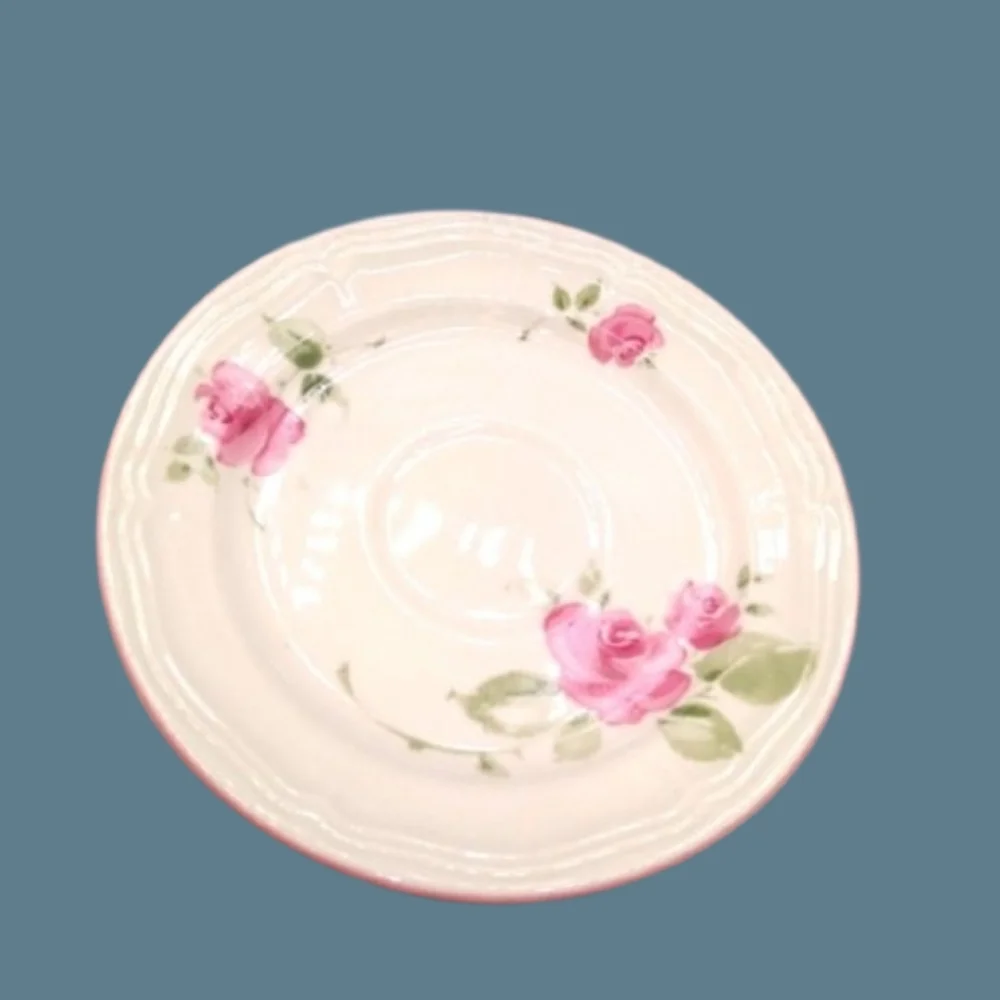 Gibson Housewares 4 Roseland Saucers 6.5